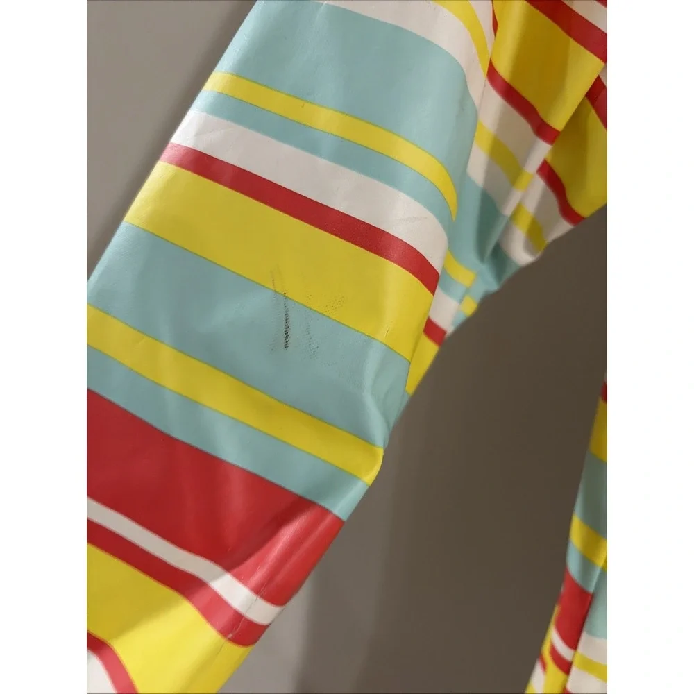 Cherokee Girls 5T Rain Jacket Hooded Multicolor Striped Lightweight Raincoat F44